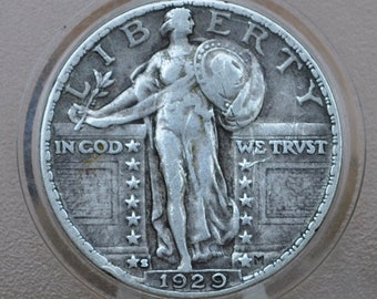 1929-S Standing Liberty Silver Quarter - Choose by Grade / Condition - Great Date - Liberty Standing Liberty Quarter 1929 S