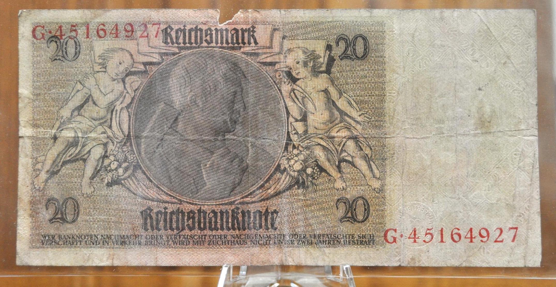 1929 年 20 ライヒスマルク ドイツ紙幣 - 1929 年ライヒスマルク紙幣