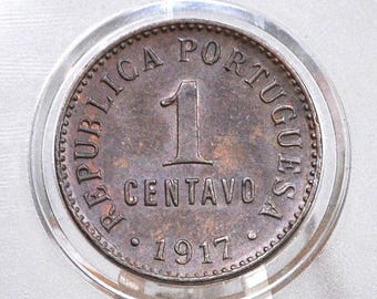 1 Escudo Portugués de 1917 - Sin circular - República Portuguesa Un Escudo 1917 - Año de acuñación más bajo