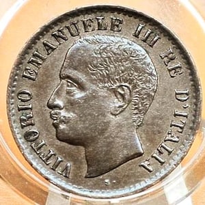1905 Italian 1 Centesimo Coin - C.1 - Uncirculated Grade / Condition - 1905 Italy 1 Cent Coin, Bronze, Beautiful Coin in Original State