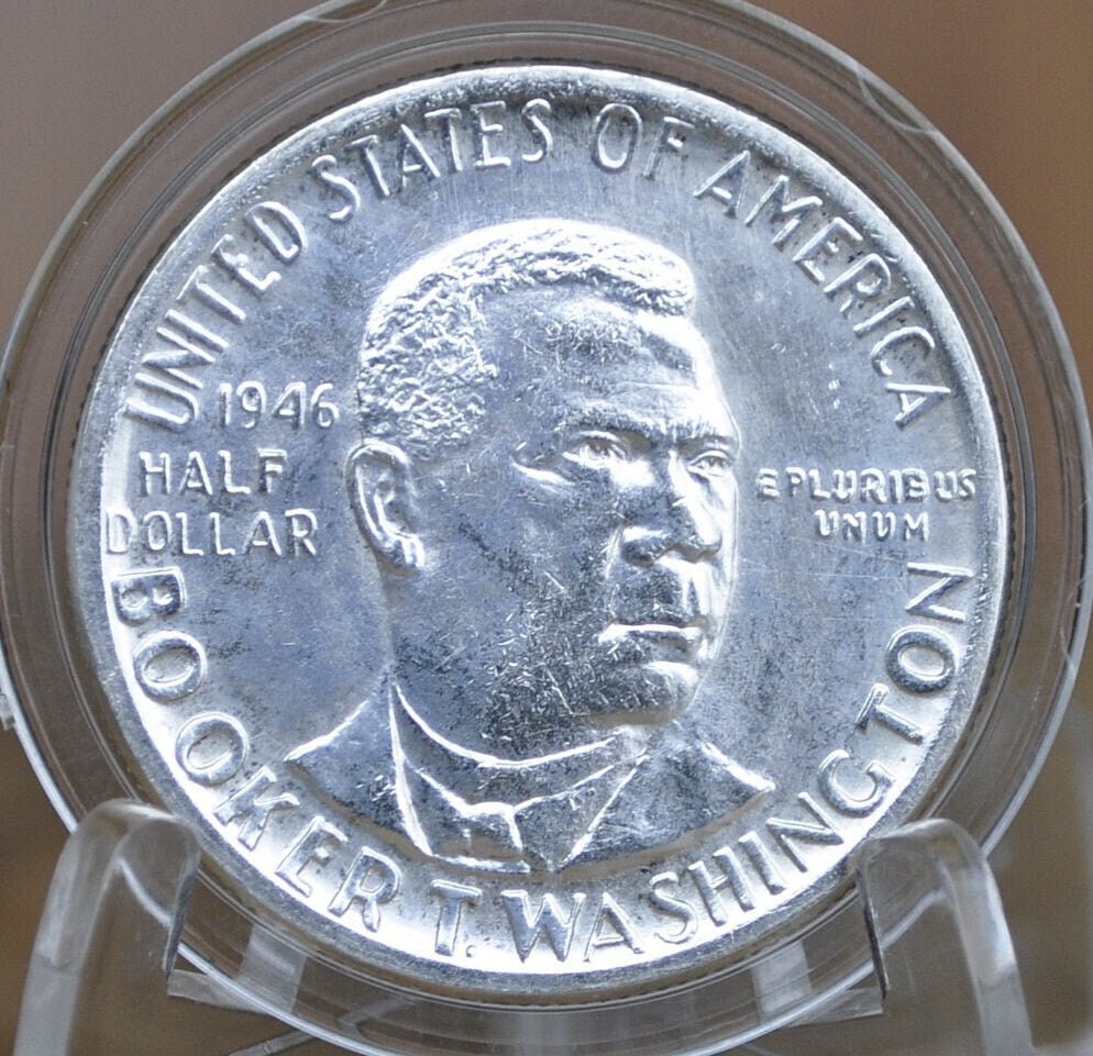 1946年ブッカー・T・ワシントン記念ハーフダラー銀貨 PCGS高鑑定 1946年 ブッカー・T・ワシントン記念ハーフダラー - BU（未使用
