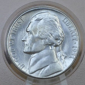 1951 Jefferson Nickel P,D,S - Choose by Mint / Grade - San Francisco Mint, Denver Mint, Philly - 1951 S Nickel Jefferson 1951D
