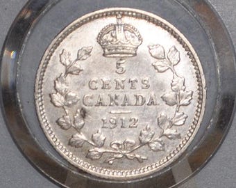本物の1919年カナダ5セント銀貨（ジョージ王） - Etsy 日本
