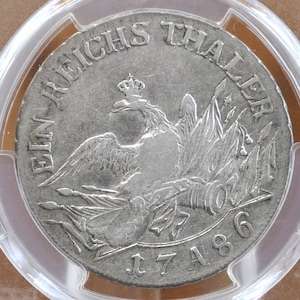 1786-A Prussian Silver Thaler - PCGS XF45 - German States Thaler 1786A, Scarce / Rare - Death Thaler, Friedrich II Taler, Berlin Mint
