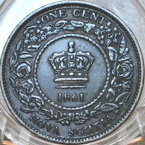 1861-1864 Nova Scotia One Cent - Choose by Date & Grade - Nova Scotia 1 Penny 1861 Cent - Only 2 Years of Issue