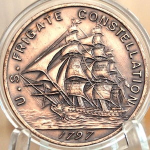 Frigate Constellation Medal, Made From Parts of the Constellation, The First Ship Of The Us Navy Souvenir Commemorative