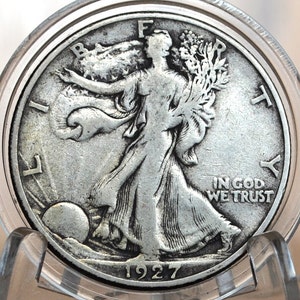 1927-S Walking Liberty Silver Half Dollar - F (Fine) - San Francisco Mint - 1927-S Half Dollar / 1927 S Liberty Walking Half