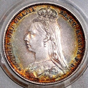 1887年 ビクトリア銀貨 1シリング - Etsy 日本