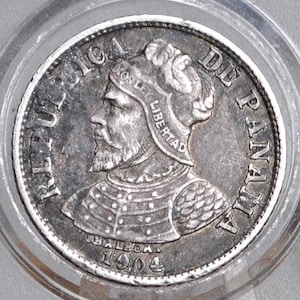 Rarer 1904 Panama 5 Centesimos - Great Condition - Only 1,500,000 Made 1904 Panama 5 Cent Balboa