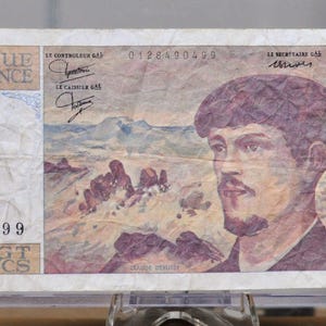 1980 Bank of France 20 Franc Note - Rarer First Issue - Claude Debussy Type - No Security Thread - 1980 French Twenty Francs Note - P#151a
