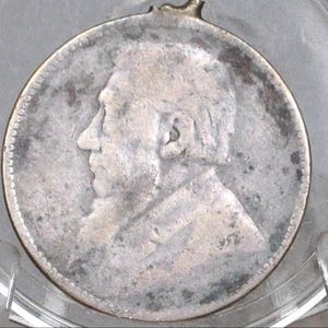 Rare 1894 Silver South Africa 1 Shillings - Great Condition, Pendant Loop - Sterling Silver - South Africa Republic Z.A.R. Pond -