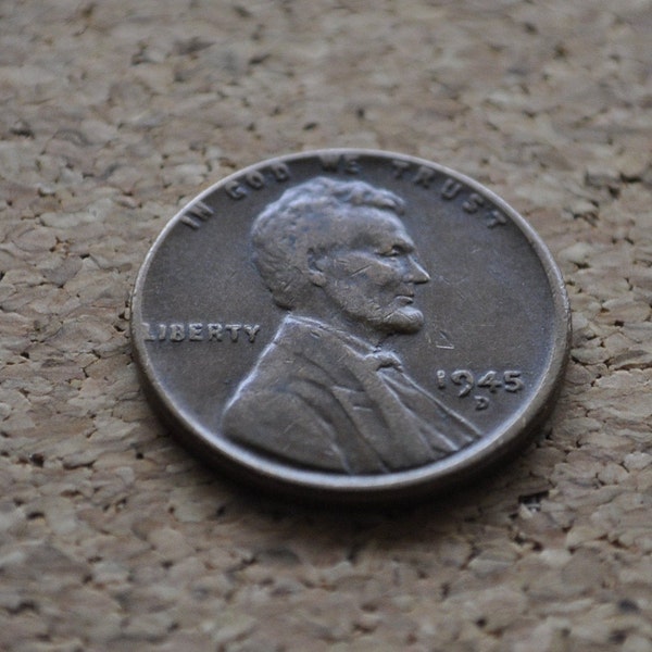 1945 D Wheat Penny - WWII Era Cent - 76th Anniversary - Collectible Coin (Denver Mint) - F (Fine) Condition