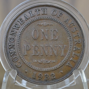 1932 Australian One Penny - VF/XF - King George - Australian One Cent 1932