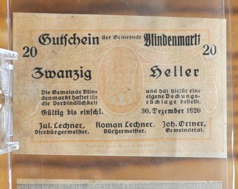 1916年オーストリア＝ハンガリー帝国1クローネ紙幣 - 第一次世界大戦 