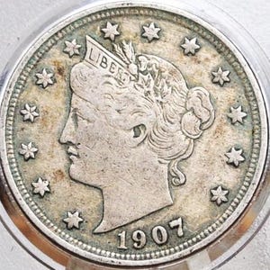 1907 Liberty Head Nickel - 1907 V Nickel - Choose by Grade / Condition - Liberty Nickel 1907 Nickel - Choose by Grade Level