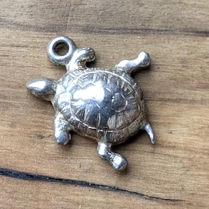 Cute Sterling Silver Turtle Charm - Tested Sterling Silver - Wisdom/Longevity Charm