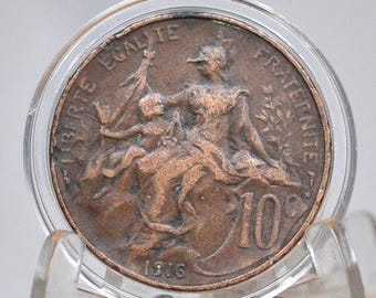 1909-1917年 フランス 10サンチーム硬貨 - 日付で選ぶ、フランスの10