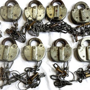 Adlake Railroad Locks and Keys - Choose by Railroad! - All Locks have Working Keys - Antique Railroad Relics - Adlake Brand