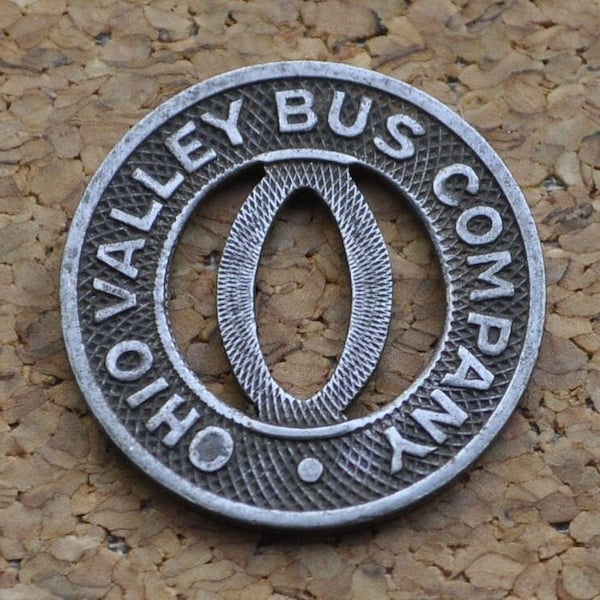 Ohio Valley Bus Company Token - Ohio Valley Token - Good For One City Fare - Vintage Ohio Token - Ohio Bus Tokens