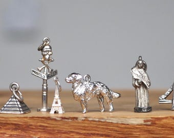 MEHR Vintage Sterling Silber Charms! Wähle nach Charm! Armbandanhänger, Arbeitsanhänger, Tieranhänger, Spirituelle Anhänger, + viele mehr!