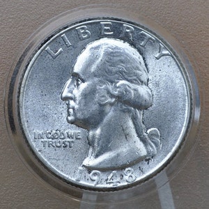 1948 PDS Washington Silver Quarter - San Francisco, Denver, Philadelphia Mints - 1948 Quarter 1948 D Washington 1948 S Silver Quarter