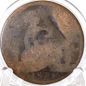 1871 Great Britain One Penny - Very Rare Date - UK Penny 1871 England 1 Cent - Queen Victoria - Bronze -