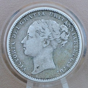 1884 Great Britain Silver 1 Shilling UK One Shilling 1884 - VF (Very Fine) Grade  - Queen Victoria - 1 Shilling 1884 Sterling Shilling UK