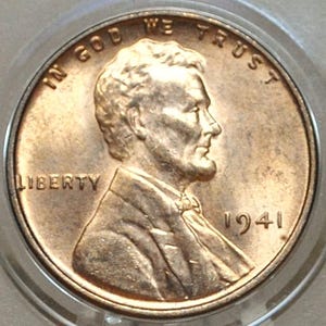 Penique de trigo de 1941 - Excelente estado - Sin circular - Segunda Guerra Mundial - Centavo de espiga de trigo de 1941 P - Moneda coleccionable