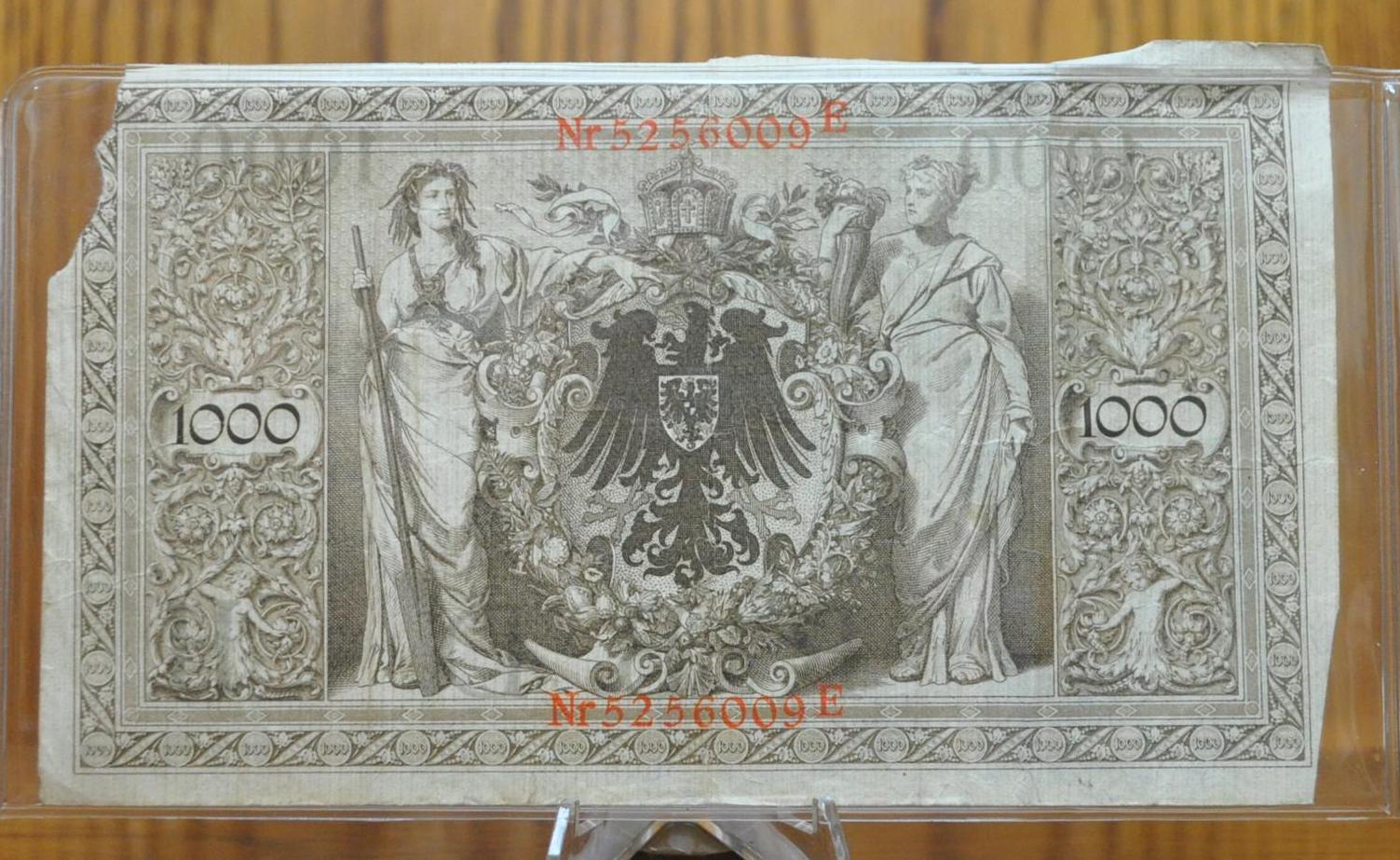 1910年 1000マルク ドイツ紙幣 - ライヒスバンクノート - 初版、美しい