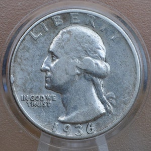 1936 D Washington Silver Quarter - G-Xf (Gut bis Sehr Schön); Wählen Sie nach Klasse - Denver Minze - 1936D Viertel D Mint Mark Viertel 1936-D