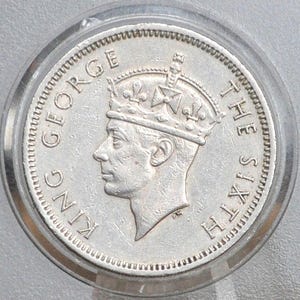 1951 Hong Kong 50 Cents - Great Grade / Condition - King George VI - Half Dollar Hong Kong -