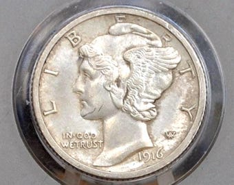 1916-S Mercury Silver Dime - Choose by Grade - San Francisco Mint - 1916 S Winged Liberty Head Silver Dime Mercury 1916S