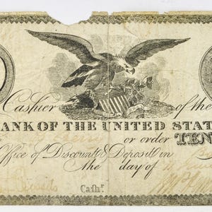 Seltene 10-Dollar-Banknote der 2. Bank der Vereinigten Staaten von 1831 – Filiale Boston – Zweite Nationalbank – 1831 Zehn-Dollar-Banknote aus Boston, Massachusetts