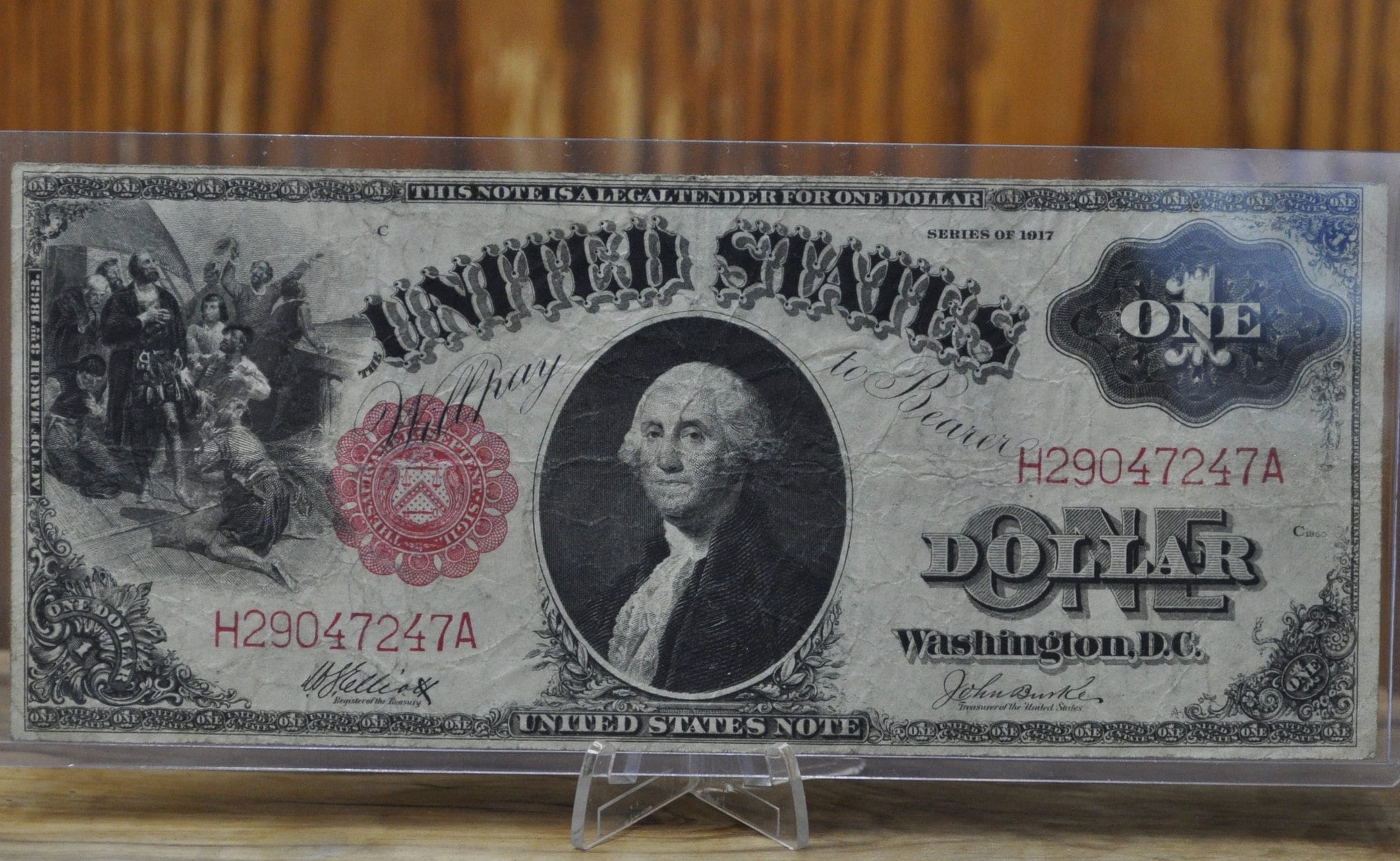 1917 1 Dollar Bill Legal Tender - VF (very Fine) Grade / Condition