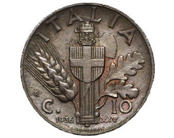 アンティーク 10センテシミ1866年 1866 Italian 10 Centesimi - Great Condition - 1866 10 Cent Coin