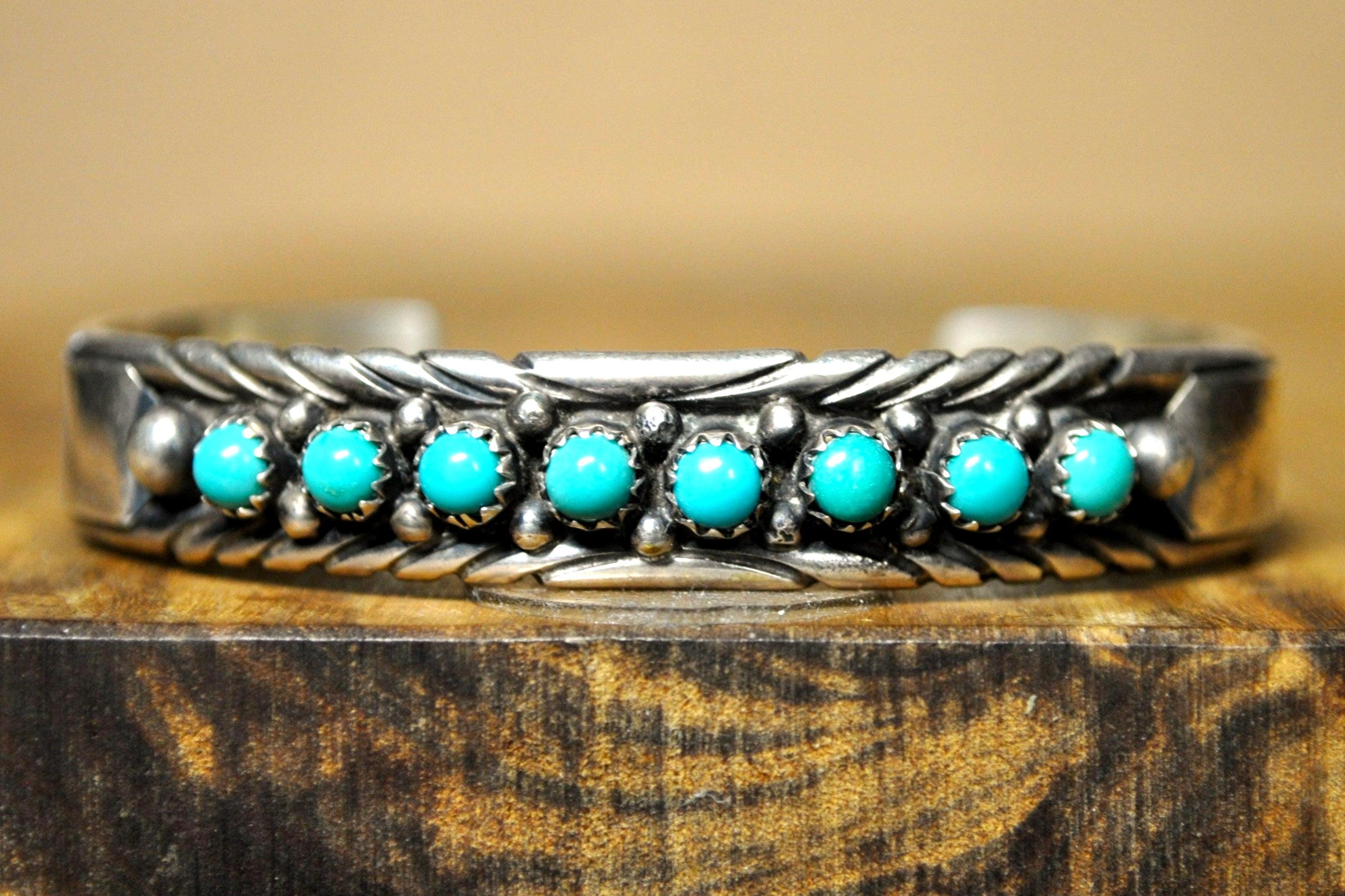 Rare Marcella James Turquoise Navajo Bracelet - 2.5 in Wide 2 in