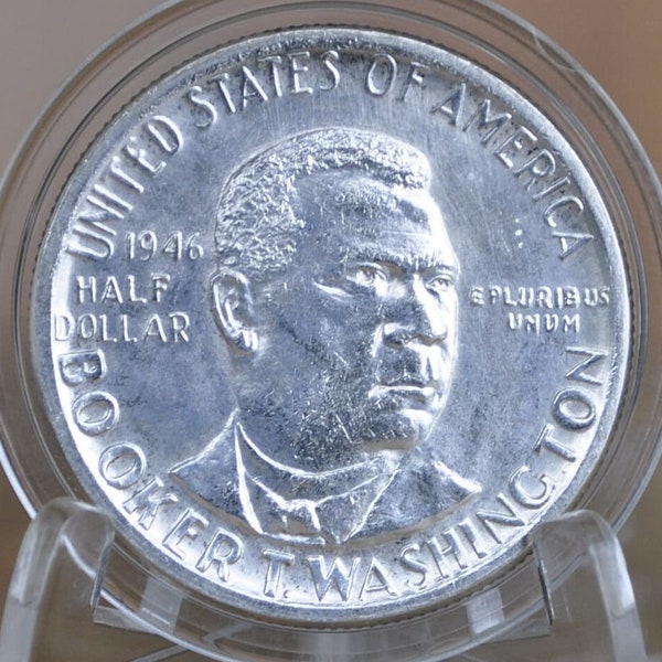 1946 Booker T Washington Commemorative Half Dollar - BU (Uncirculated) - Booker T Washington Silver Commemorative Half Dollar 1946