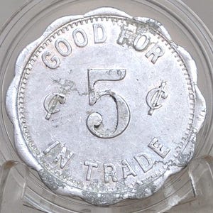 Good For 5 Cents In Trade, Marion Lodge No. 32 B.p.o.e. - Benevolent Protective Order Of Elks Five Cent Trade Token