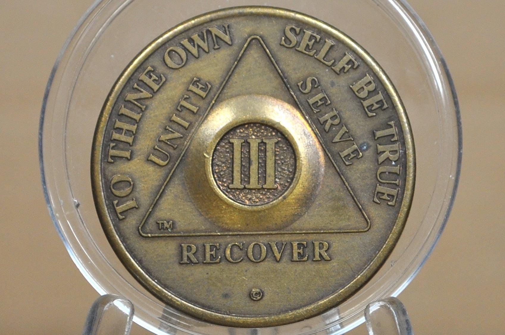 ブロンズ製アルコール依存症者自助グループ（AA）断酒3年記念メダル