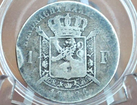 希少な 1886 年ベルギー 1 フラン銀貨 - レオポルド 2 世 - 1,000,000