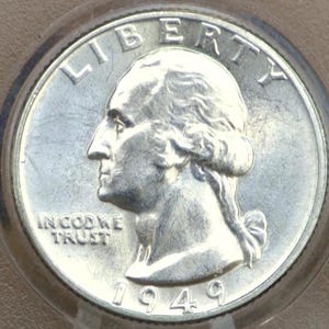 1949 D Washington Silver Quarter - Better Date - F-Xf Grades; Wählen Sie nach Grad - Denver Minze - 1949 D Quarter - 1949 Washington Quarter