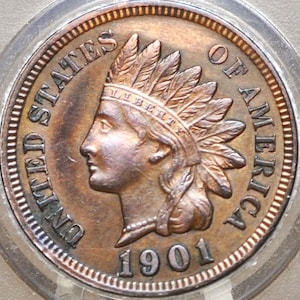 1901 Indian Head Penny - Choose by Grade / Condition - Indian Head Cent 1901