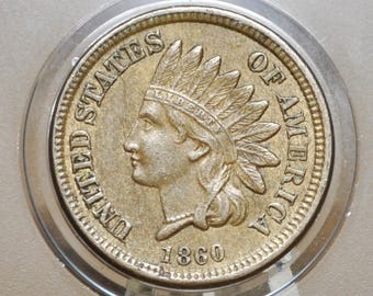 1860 Indian Head Penny - Choose by Grade - Round Bust 1860 - Second year made - Indian Head Cent 1860 - Early Date