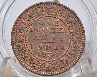 インド 1/4 アンナ 1936 - XF/AU - 1936年 インド クォーター アンナ