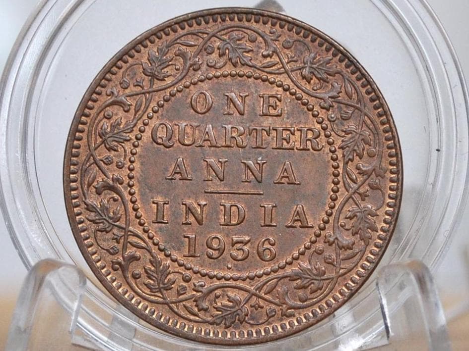 インド 1/4 アンナ 1936 - XF/AU - 1936年 インド クォーター アンナ