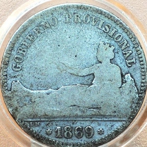 1869 Spanish Una Peseta