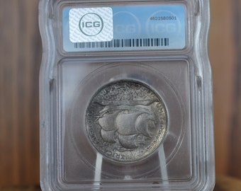 本物 1936 ロングアイランド 300 周年記念銀貨ハーフドル - MS60+ (未