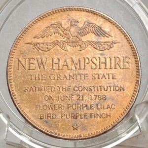 New Hampshire, The Ninth State Commemorative Token - 1788, The Granite State Commemorative State Coin