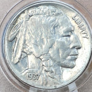 1937-D Buffalo Nickel - VF-XF (Very to Extremely Fine) Grades; Chose by Grade - Denver Mint - Indian Head Nickel 1937 D Nickel