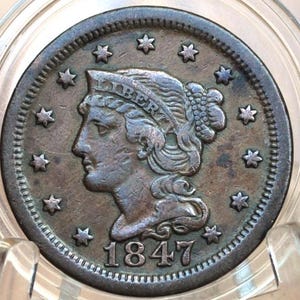 1847 Braided Hair Large Cent - Choose by Grade / Condition - 1847 Coronet Cent - 1847 US Large Cent - Braided Hair 1839 to 1857